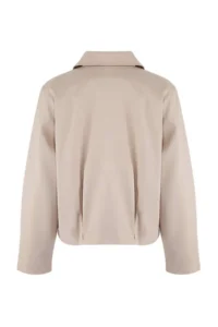 TRENDYOLMİLLA Stone Regular Pattern Belt Detailed Gabardine Jacket Coat - Image 7