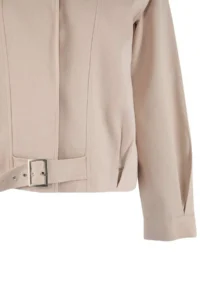 TRENDYOLMİLLA Stone Regular Pattern Belt Detailed Gabardine Jacket Coat - Image 8