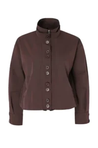 TRENDYOLMİLLA Brown High Neck Regular Pattern Coat - Image 6