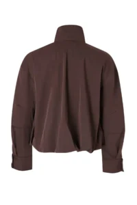 TRENDYOLMİLLA Brown High Neck Regular Pattern Coat - Image 7