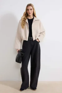 TRENDYOLMİLLA Mink Shirt Collar Oversized Bomber Jacket Jacket Coat - Image 2