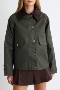 TRENDYOLMİLLA Khaki Regular Pattern Patterned Lined Coat - Image 5