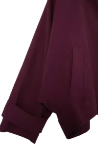 TRENDYOLMİLLA Plum Patterned Lined Soft Touch Oversized Short Coat - Image 7