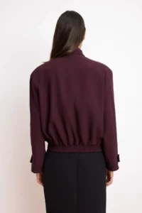 TRENDYOLMİLLA Burgundy Oversized Pattern padded Thin Coat - Image 4