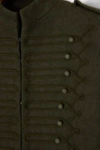 TRENDYOLMİLLA Khaki Fitted Pattern Napolyon Bowl Coat - Image 7