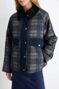 TRENDYOLMİLLA NAVY BLUE Plaid Regular Pattern Coat - Image 4