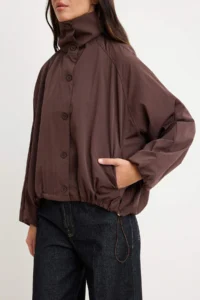 TRENDYOLMİLLA Brown Regular Bomber Jacket Coat - Image 3