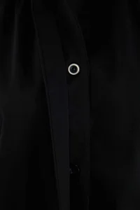 TRENDYOLMİLLA Black Oversized Belted Short Trench Coat - Image 10