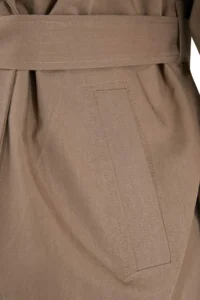 TRENDYOLMİLLA Mink Soft Touch Arched Oversized Double Breasted Covering Midi Trench Coat - Image 6