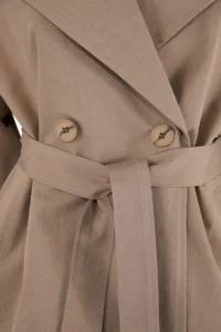 TRENDYOLMİLLA Mink Soft Touch Arched Oversized Double Breasted Covering Midi Trench Coat - Image 7