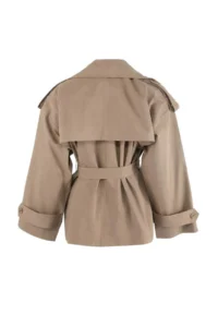 TRENDYOLMİLLA Mink Soft Touch Arched Oversized Double Breasted Covering Midi Trench Coat - Image 8