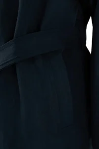 TRENDYOLMİLLA NAVY BLUE Soft Touch Arched Oversized Double breasted Closure Midi Trench Coat - Image 6
