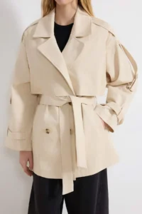 TRENDYOLMİLLA Stone Oversized Arched Double breasted Kapama Midi Trench Coat - Image 3