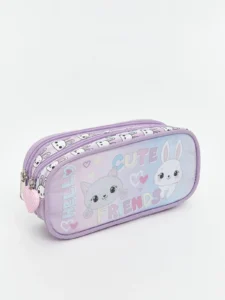 LC Waikiki Lilac LCW ACCESSORIESPrinted Girls' Pen Case - Image 2