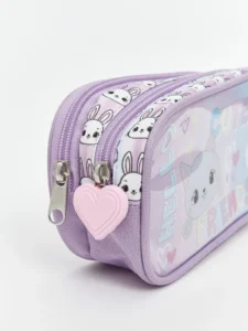 LC Waikiki Lilac LCW ACCESSORIESPrinted Girls' Pen Case - Image 3