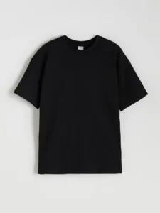 LCW Kids Black Crew Neck Basic Boys' T-Shirt