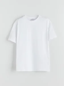 LCW Kids White Crew Neck Basic Boys' T-Shirt
