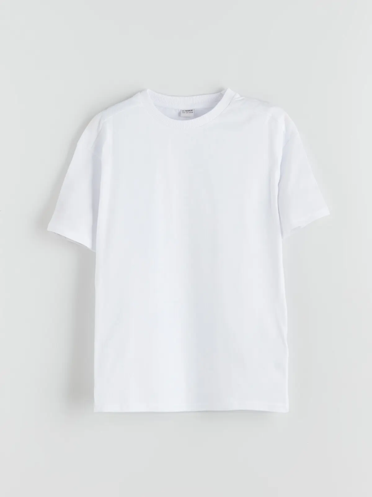 W5I188Z4-Q6K_1 LCW Kids White Crew Neck Basic Boys' T-Shirt - Image 1