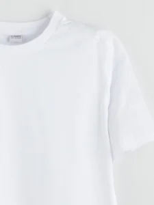 LCW Kids White Crew Neck Basic Boys' T-Shirt - Image 2