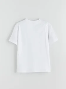 LCW Kids White Crew Neck Basic Boys' T-Shirt - Image 3