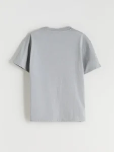 LCW Kids Gray Crew Neck Basic Boys' T-Shirt - Image 3
