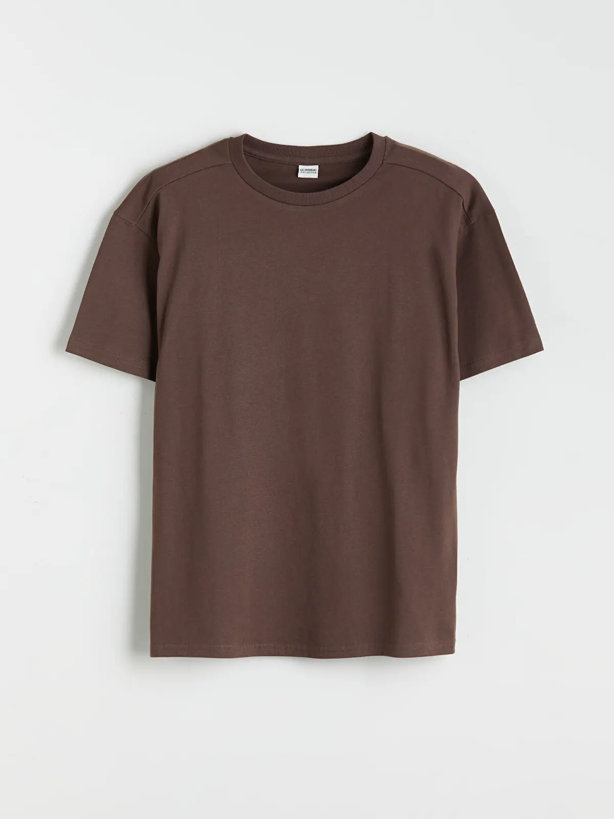 W5I188Z4-Z7U_1 LCW Kids Brown Crew Neck Basic Boys' T-Shirt - Image 1