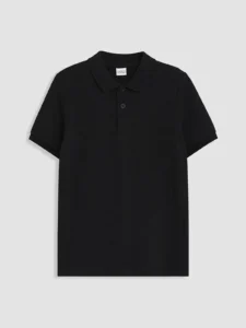 LC Waikiki Black LCW KidsPolo Collar Boys' Pique T-Shirt - Image 2