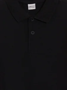LC Waikiki Black LCW KidsPolo Collar Boys' Pique T-Shirt - Image 4