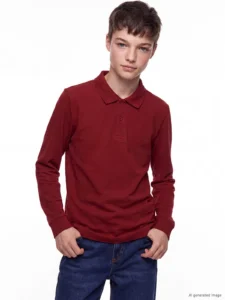 LC Waikiki Burgundy LCW KidsPolo Collar Boys' T-Shirt - Image 2