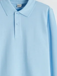 LC Waikiki Blue LCW KidsPolo Collar Boys' T-Shirt - Image 3