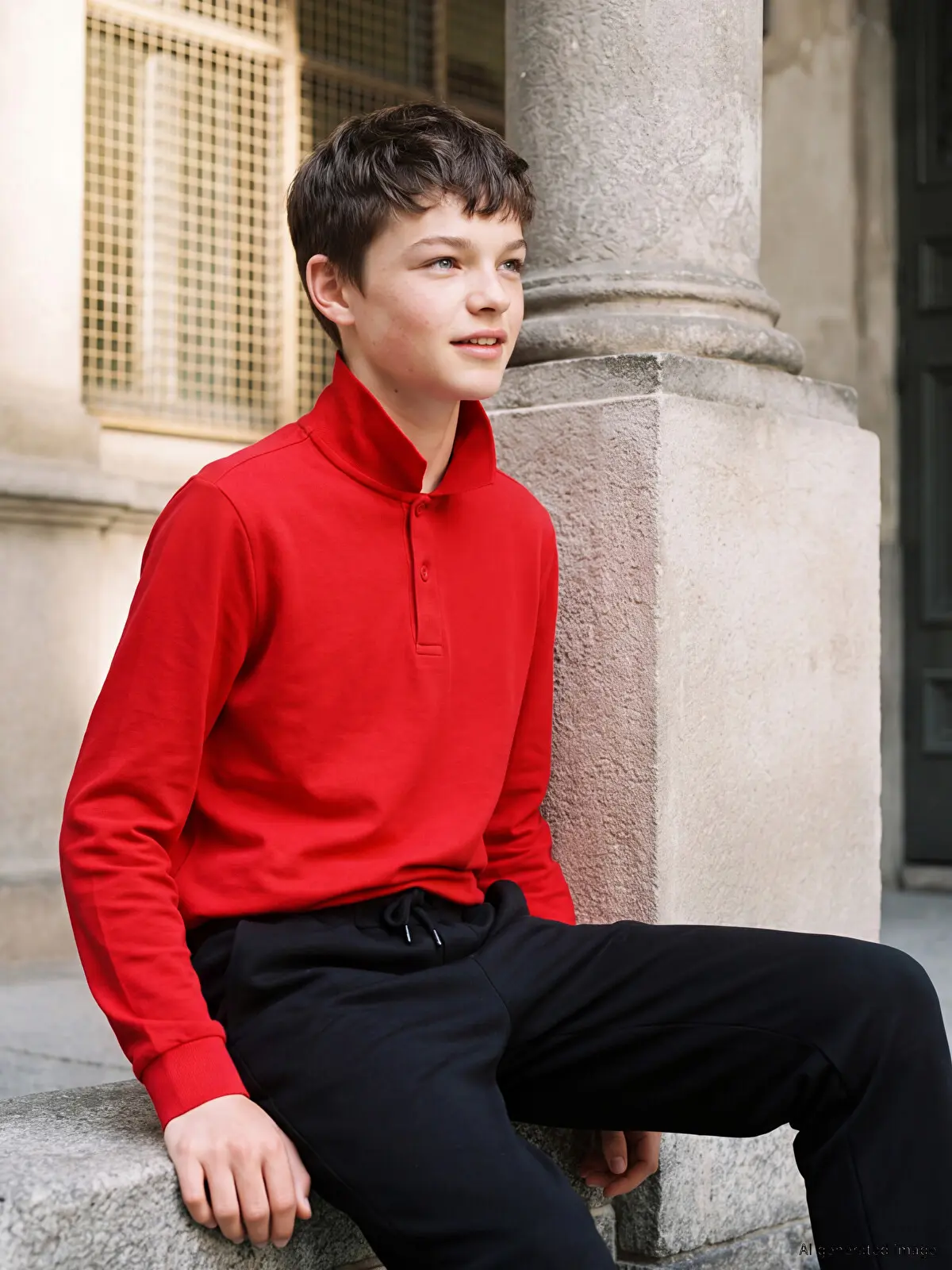 W60081Z4-KYV_1 LC Waikiki Red LCW KidsPolo Collar Boys' T-Shirt - Image 1
