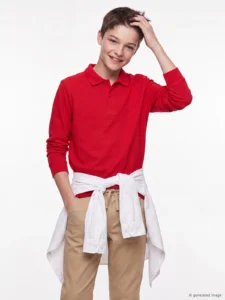 LC Waikiki Red LCW KidsPolo Collar Boys' T-Shirt - Image 2