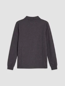 LC Waikiki Gray LCW KidsPolo Collar Long Sleeve Boys' T-Shirt - Image 3