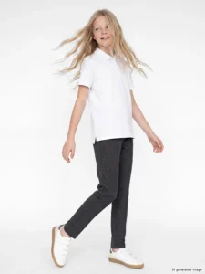 LC Waikiki Anthracite LCW KidsSewing Detailed Girls' Leggings - Image 2