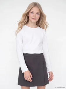 LC Waikiki White LCW KidsBisiklet Collar Basic Girls' T-Shirt