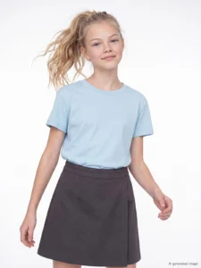 LC Waikiki Blue LCW KidsBisiklet Collar Girls' T-Shirt