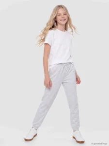 LC Waikiki White LCW KidsBisiklet Collar Girls' T-Shirt - Image 2