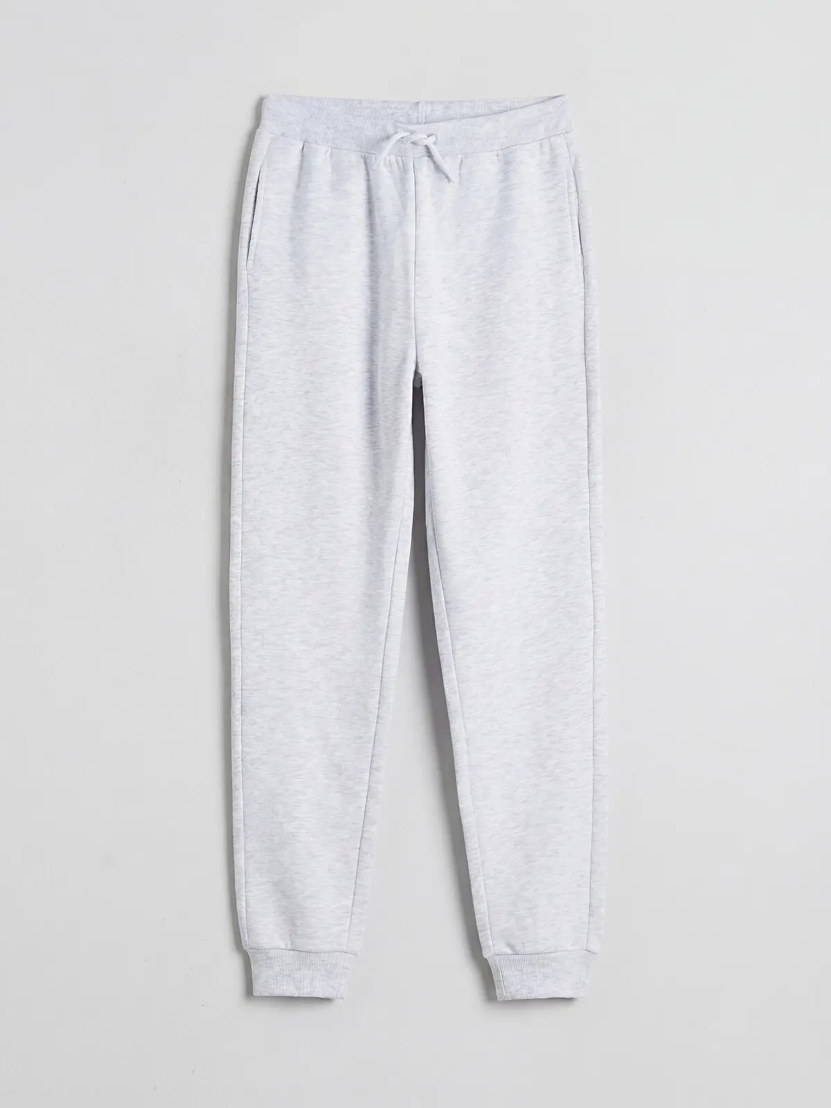 W60885Z4-D5C_1 LC Waikiki Gray LCW KidsGirl Kids 3 Yarn Brushed Sweatpants - Image 1