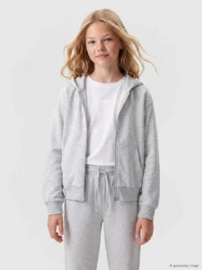 LC Waikiki Gray LCW KidsHooded Girls' Tracksuit - Image 2