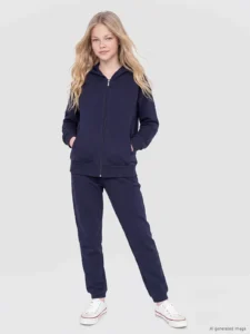 LC Waikiki Navy Blue LCW KidsGirl Kids Tracksuit - Image 2