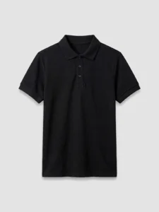 LC Waikiki Black LCW KidsPolo Collar Girls' Pique T-Shirt - Image 2
