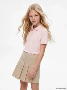 LC Waikiki Pink LCW KidsPolo Collar Girls' Pique T-Shirt - Image 2