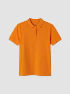 LC Waikiki Orange LCW KidsPolo Collar Girls' Pique T-Shirt - Image 2