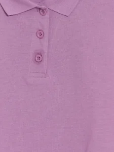LC Waikiki Purple LCW KidsPolo Collar Girls' Pique T-Shirt - Image 2