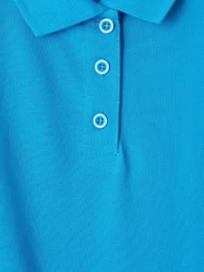 LC Waikiki Turquoise LCW KidsPolo Collar Girls' Pique T-Shirt - Image 3