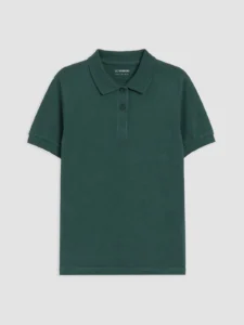 LC Waikiki Green LCW KidsPolo Collar Girls' Pique T-Shirt - Image 4