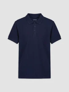 LC Waikiki Navy Blue LCW KidsPolo Collar Girls' Pique T-Shirt - Image 2