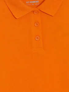 LC Waikiki Orange LCW KidsPolo Collar Girls' Pique T-Shirt - Image 3