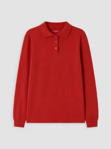 LC Waikiki Red LCW KidsPolo Collar Girls' Pique T-Shirt - Image 3