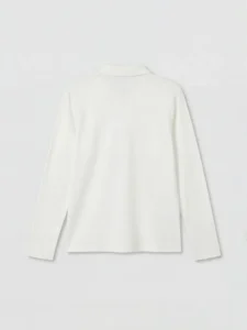 LC Waikiki White LCW KidsPolo Collar Long Sleeve Girls' T-Shirt - Image 3